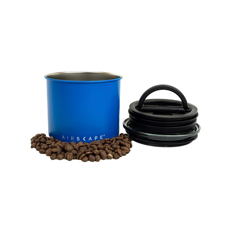 Airscape Metal Box - Airtight steel container for storing coffee and other foods.