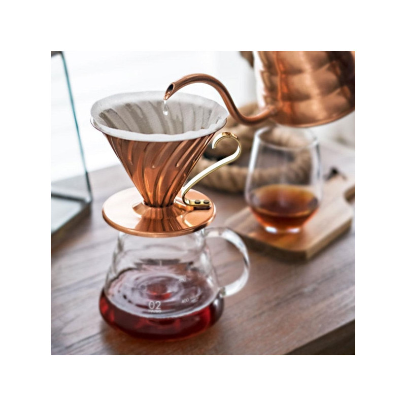 Hario V60 02 Dripper in rame per la preparazione del caffè