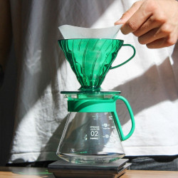                     V60 Coffee Dripper 02 Bamboo Green per caffè filtro pour over
                  
